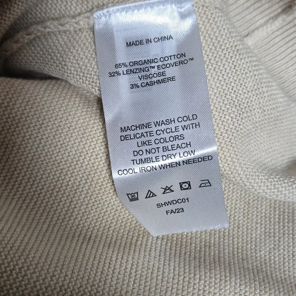 Quince Womens Scoop Neck Short Sleeve Sweater in Light Beige - Picture 9 of 10